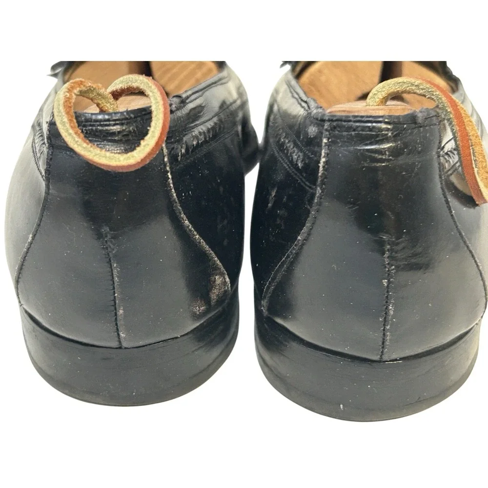 Johnston & Murphy Black Wingtip Tassel Loafers 11.5C Leather‎ Dress Shoes